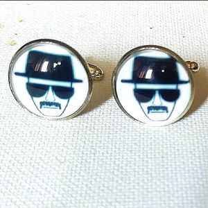 NEW Cufflinks: Walter White Breaking Bad! Stainless Steel. Gift Box Included!